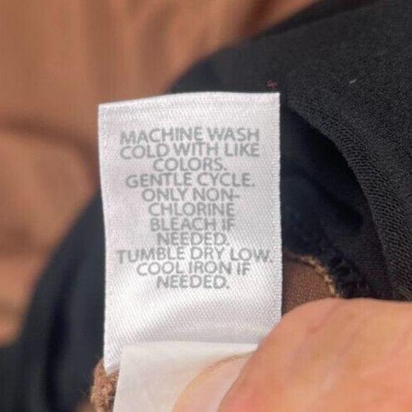 J Jill Women's Wearever Dress Brown Black Large Short Sleeve Stretch Shift - Picture 6 of 8